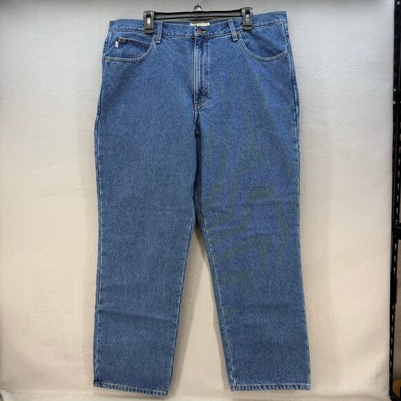 L.L. Bean Jeans Men's 40x30 Blue Flannel Lined Classic Fit Straight Leg Winter